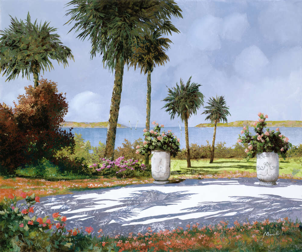 репродукція картина-постер  Сад з пальмами Гвідо Бореллі