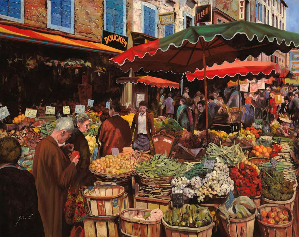 репродукция картина-постер  Район рынка Гвидо Борелли