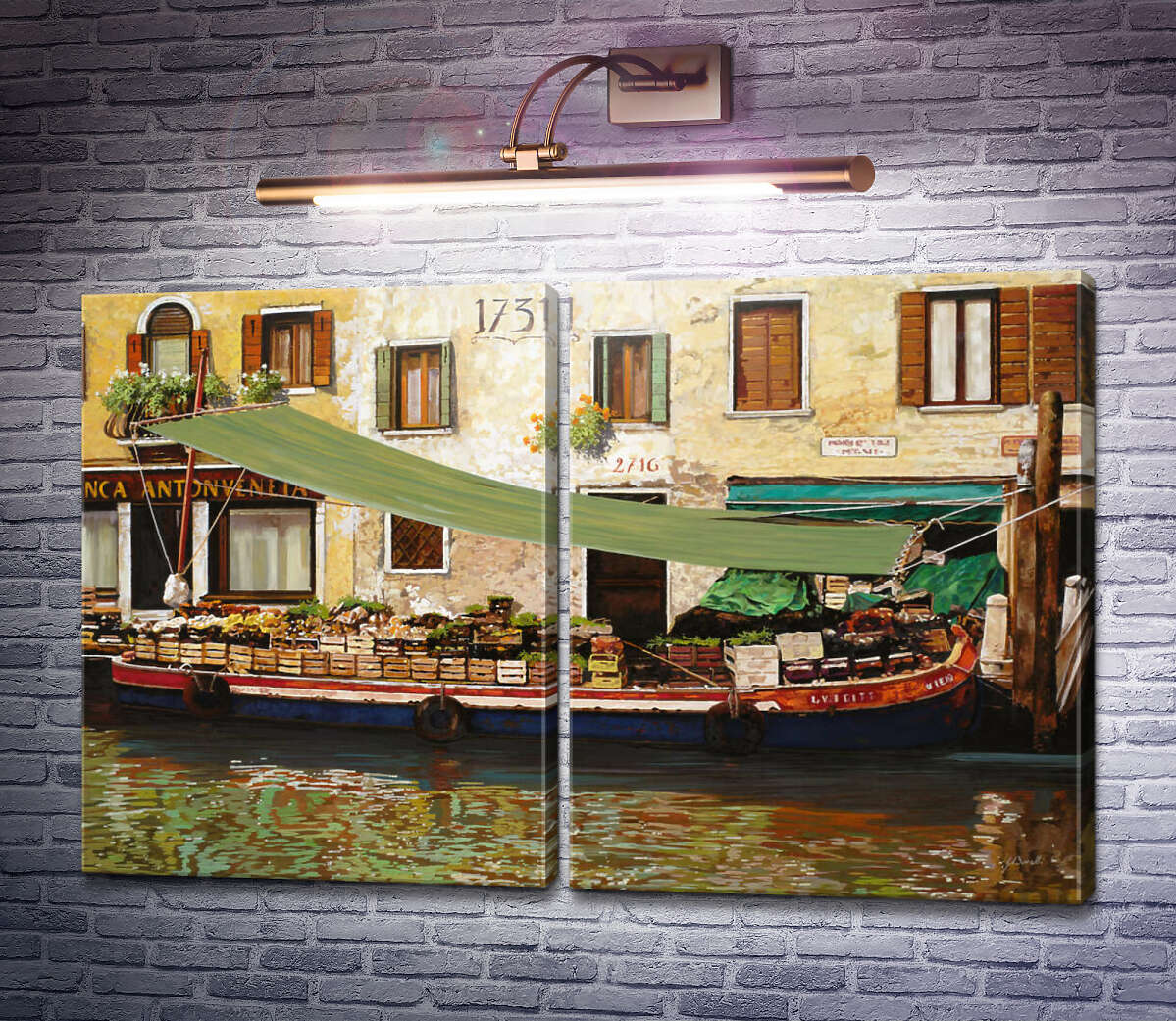 Модульна картина Плаваючий ринок у Венеції Гвідо Бореллі