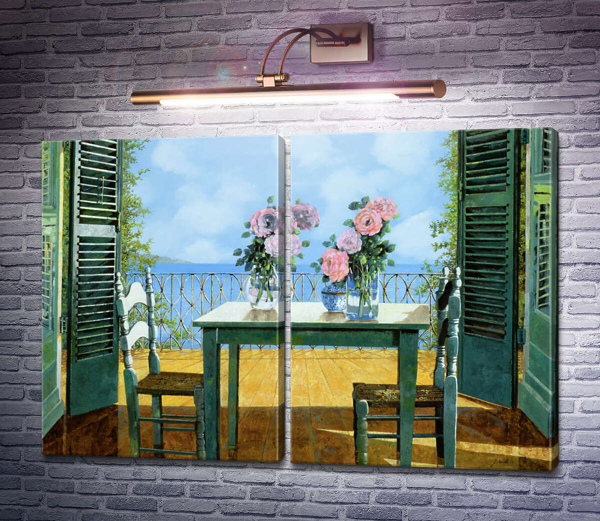 Модульна картина Троянди і балкон Гвідо Бореллі