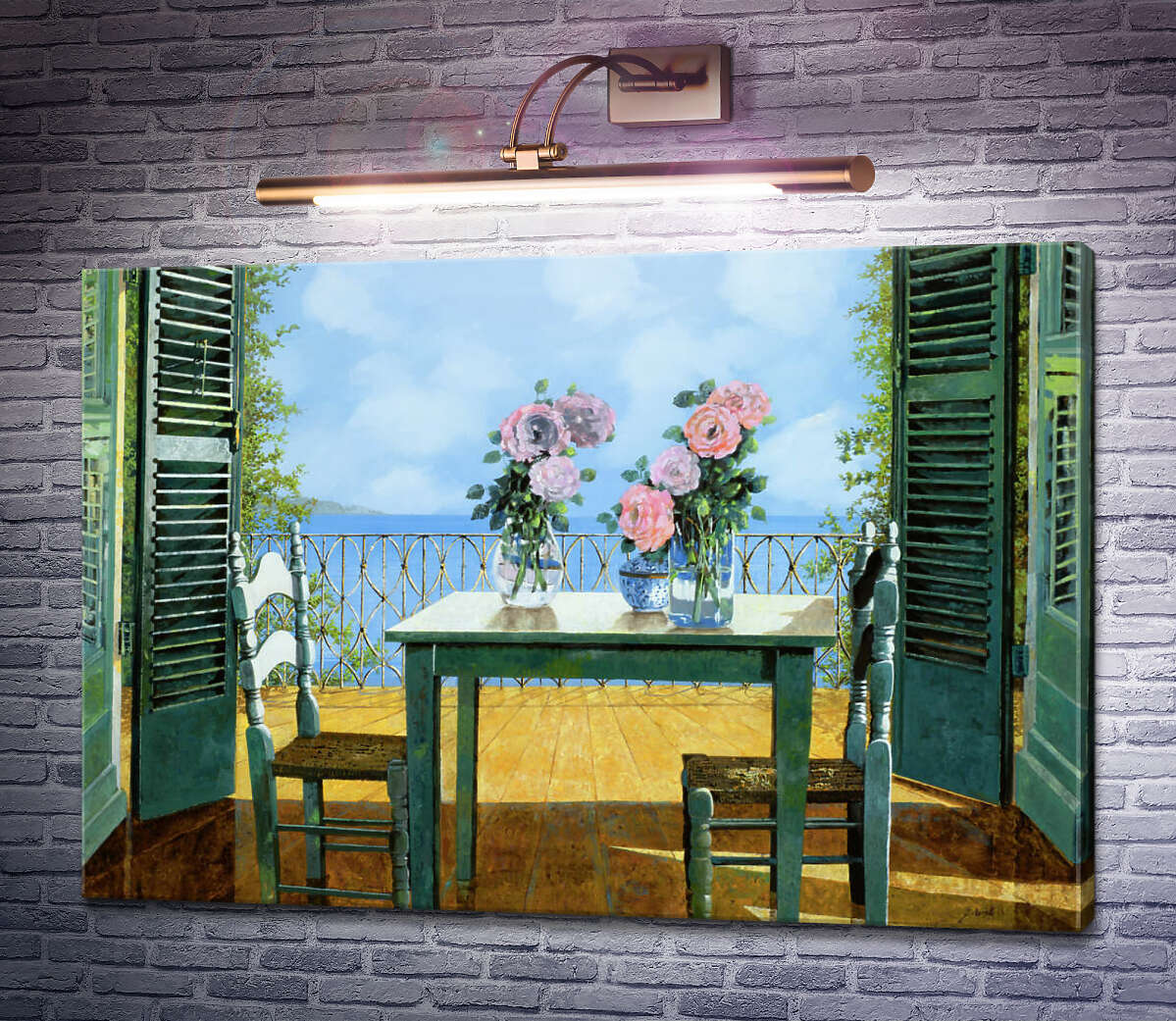 Картина Троянди і балкон Гвідо Бореллі