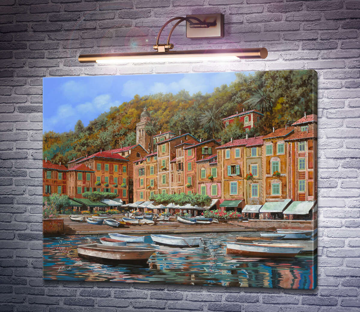 Картина Лодки в Портофино Гвидо Борелли