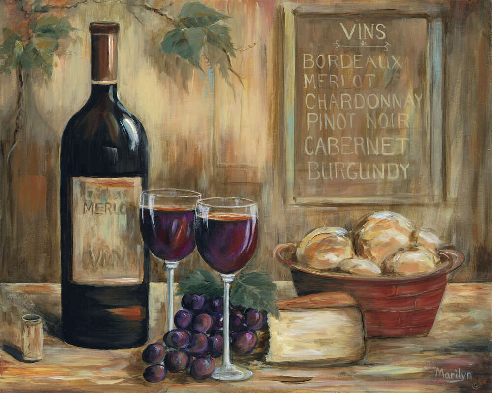 репродукція картина-постер  Вино для двох Мерилін Данлеп