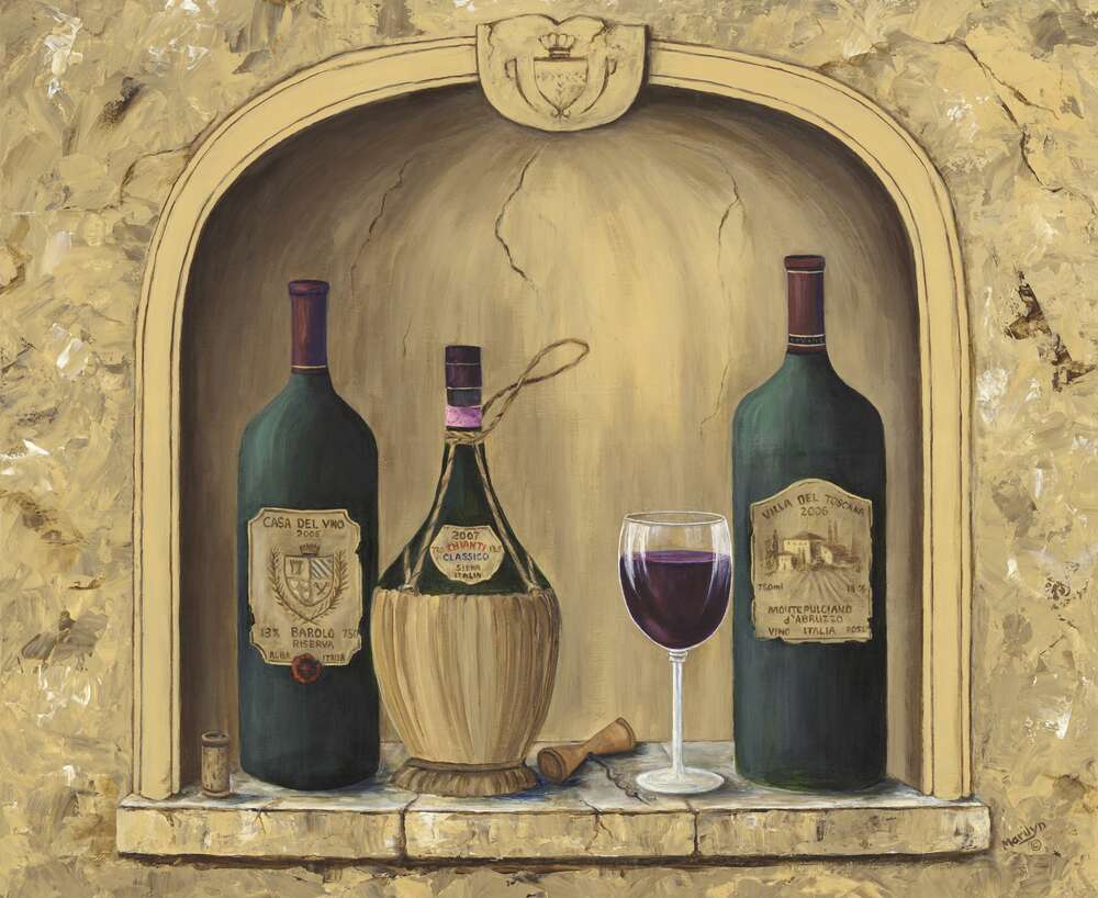 репродукция картина-постер  Итальянские красные вина Мэрилин Данлэп
