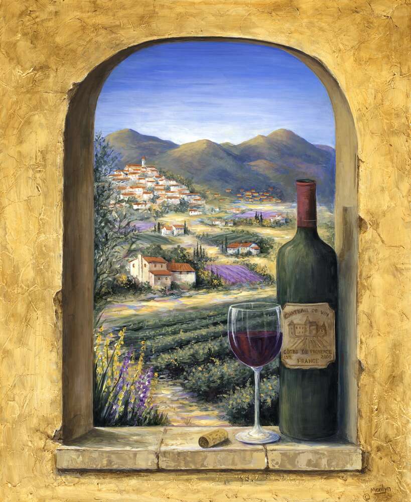 репродукція картина-постер  Вино і лаванда Мерилін Данлеп