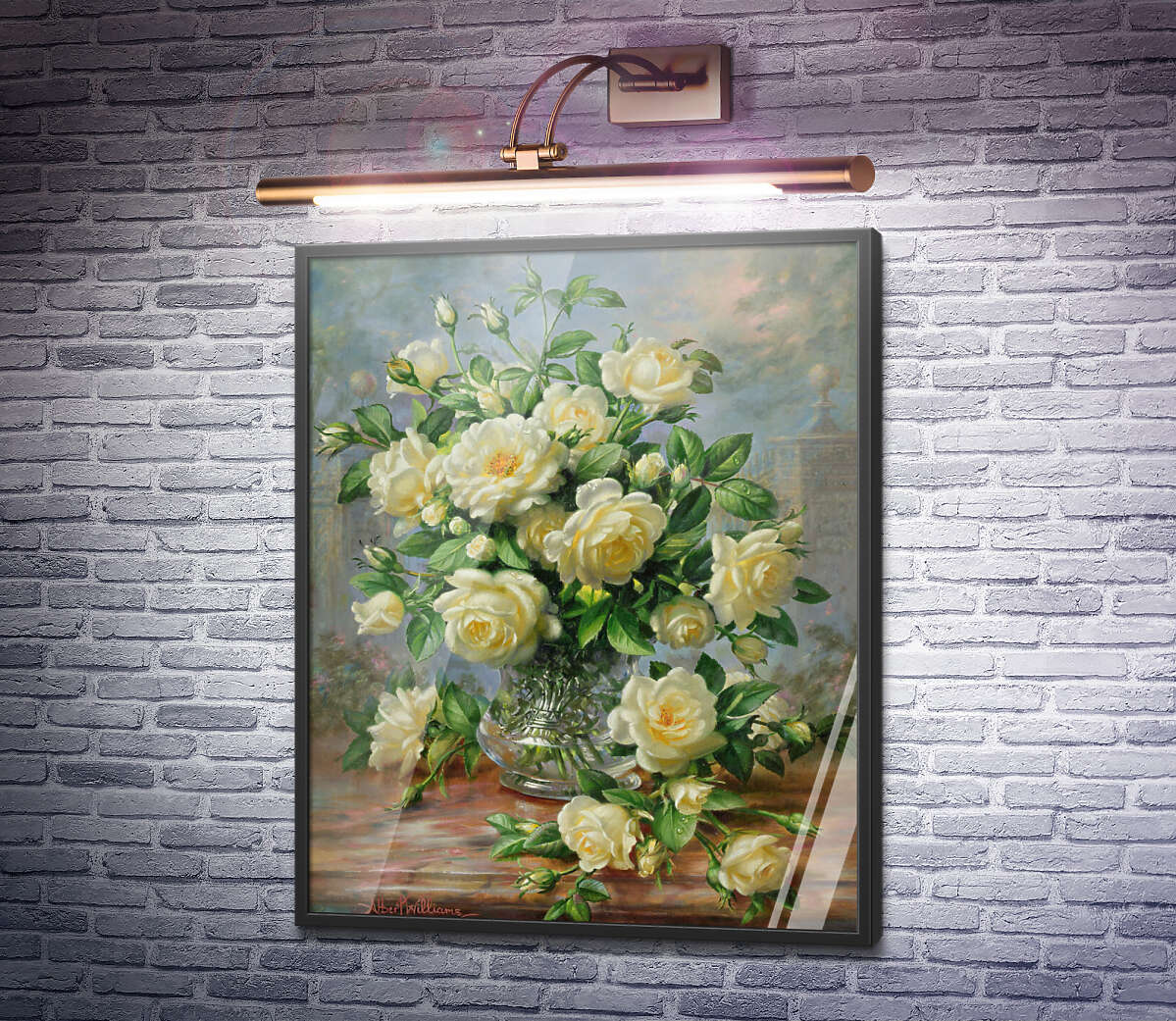 Постер Троянди принцеси Діани в скляній вазі Альберт Вільямс