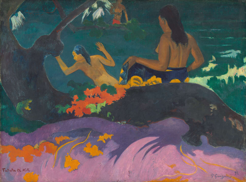 репродукция картина-постер  Недалеко от моря, 1892 Поль Гоген