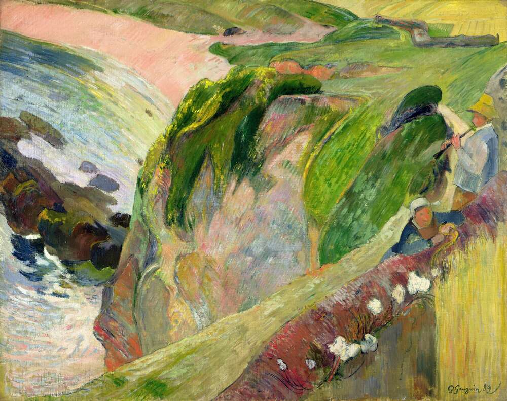 репродукція картина-постер  Флажолетист на скелі, 1899 Поль Гоген
