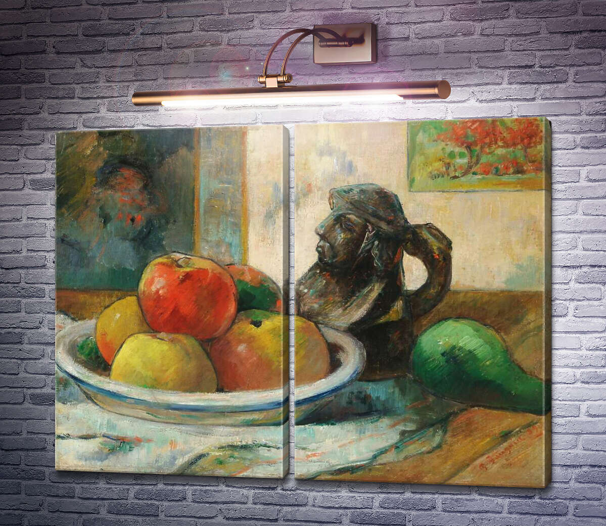 Модульна картина Яблука, груші і горщик, 1889 Поль Гоген