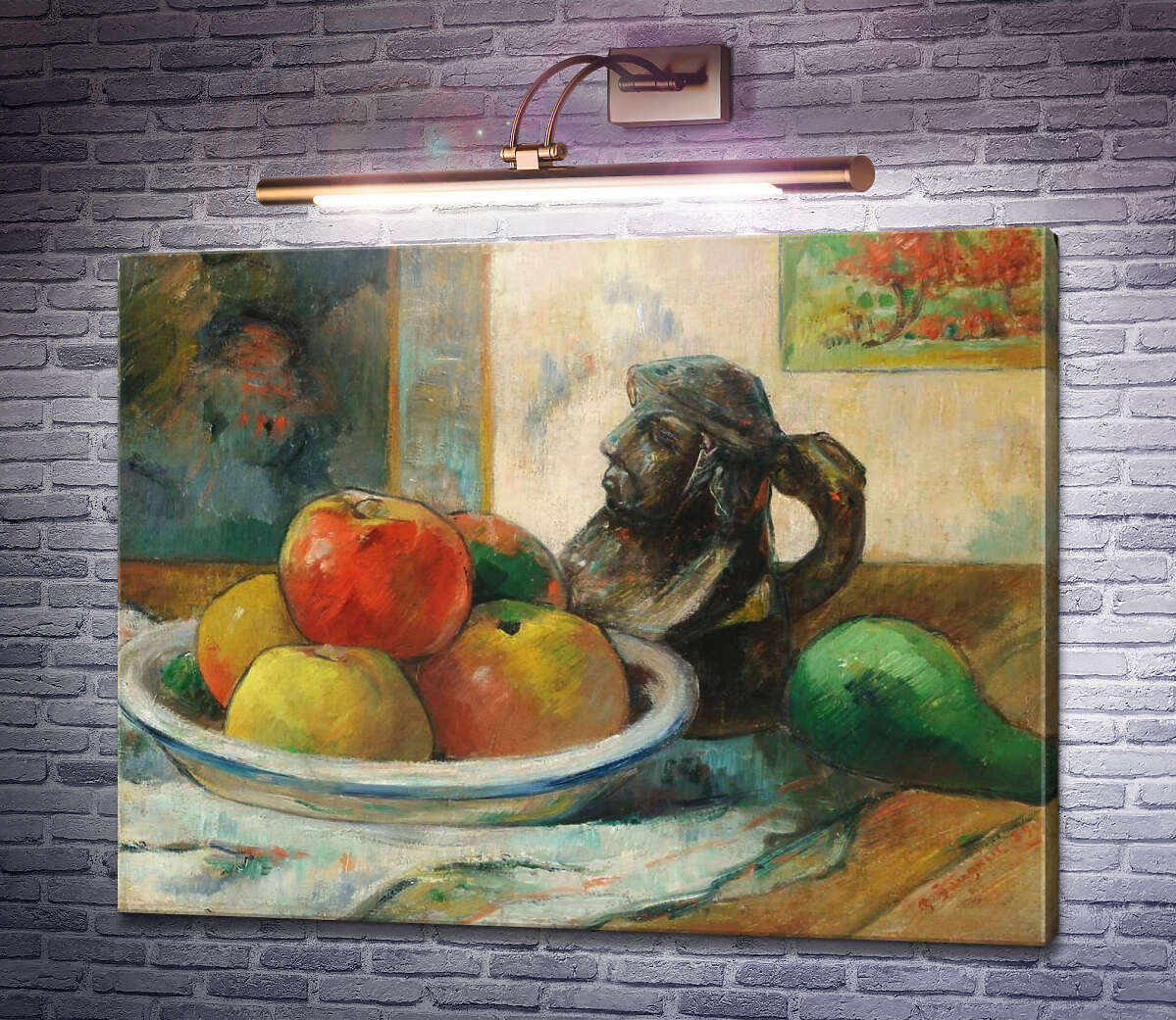 Картина Яблоки, груши и горшок, 1889 Поль Гоген