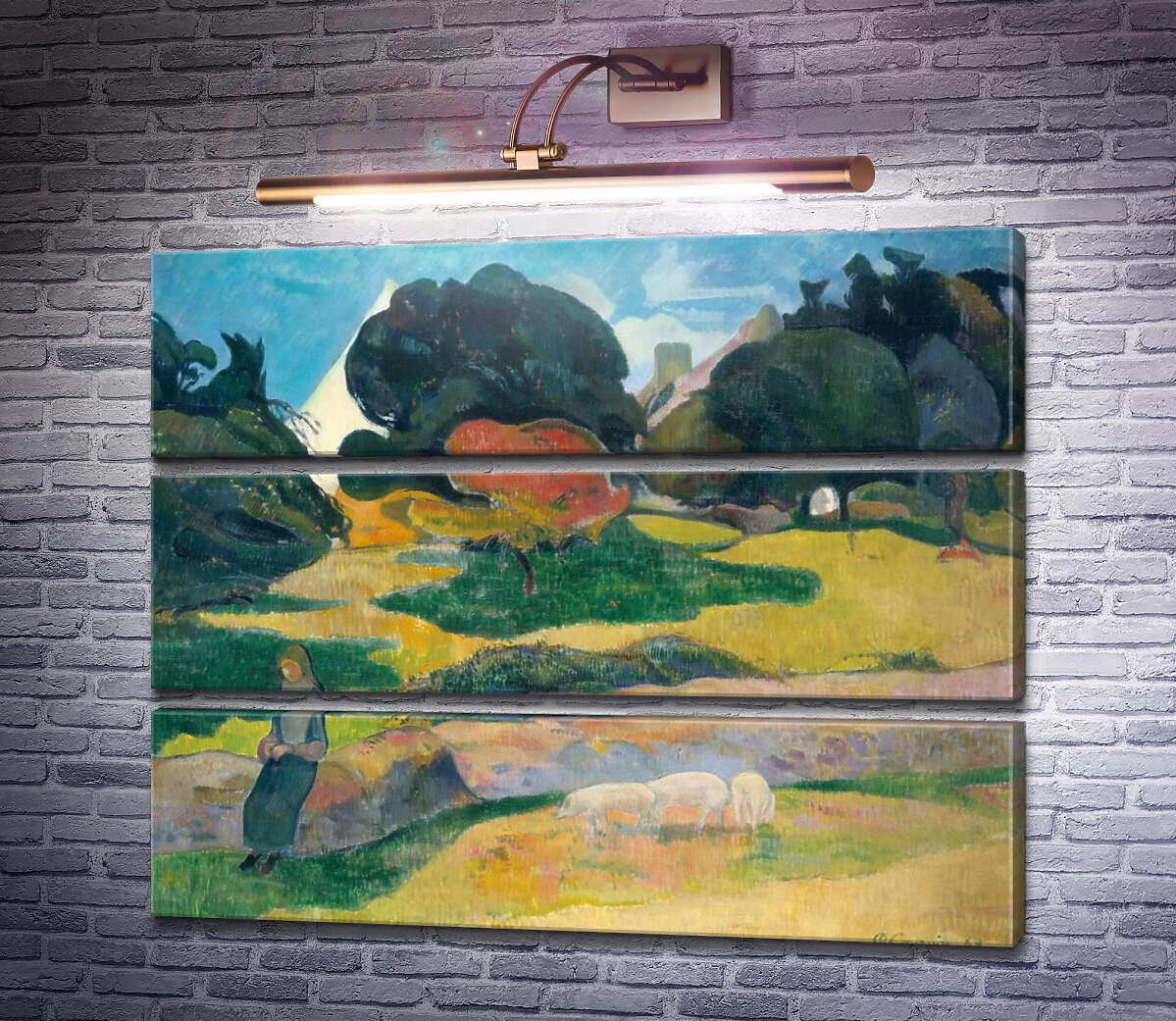 Модульна картина Стадо свиней, 1889 (Модуль №15) Поль Гоген