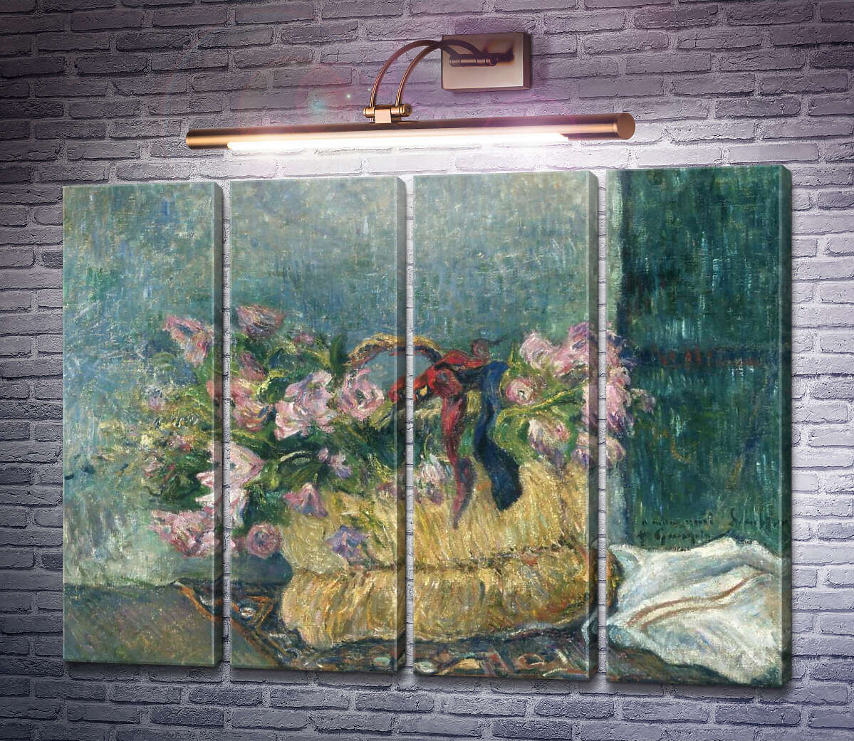 Модульная картина Натюрморт с моховыми розами в корзине, 1886 (Модуль №24) Поль Гоген Модульная картина Натюрморт с моховыми розами в корзине, 1886 (Модуль №24) Поль Гоген