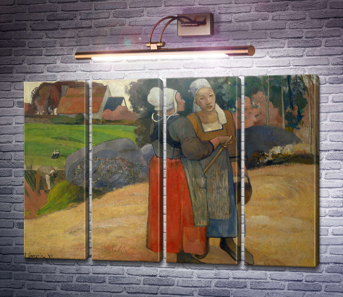 Модульная картина Бретонские крестьянки, 1894 (Модуль №24) Поль Гоген Модульная картина Бретонские крестьянки, 1894 (Модуль №24) Поль Гоген