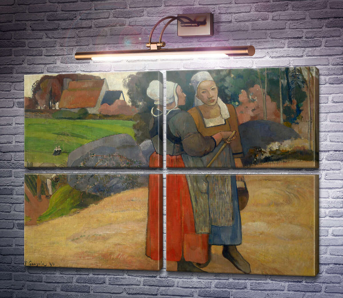 Модульная картина Бретонские крестьянки, 1894 (Модуль №25) Поль Гоген Модульная картина Бретонские крестьянки, 1894 (Модуль №25) Поль Гоген