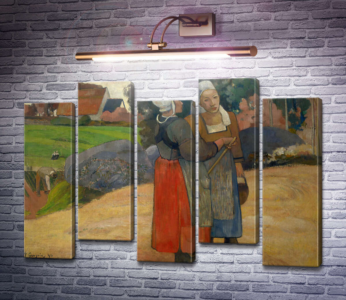 Модульная картина Бретонские крестьянки, 1894 (Модуль №30) Поль Гоген