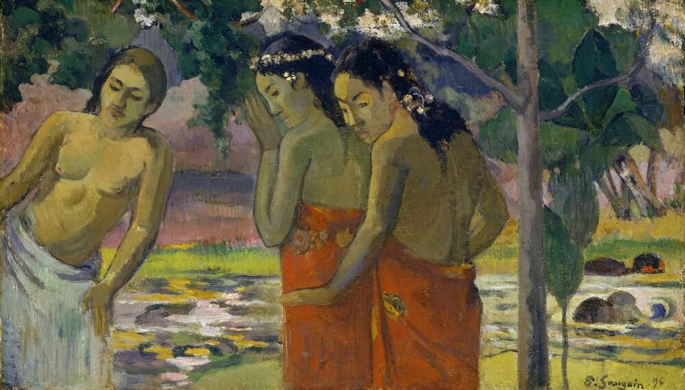 репродукция картина-постер  Три таитянские женщины, 1896 Поль Гоген
