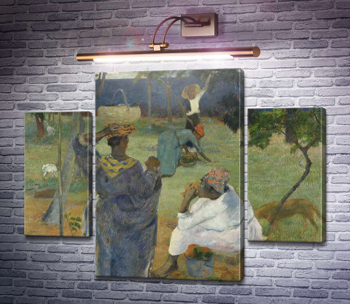 Модульная картина Сборщики манго, Мартиника, 1887 (Модуль №5) Поль Гоген