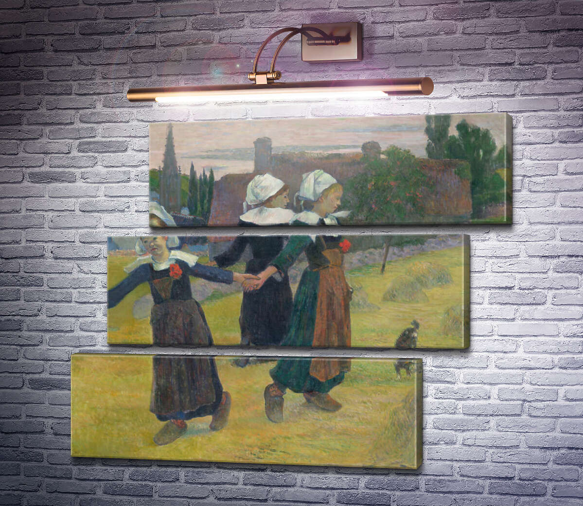 Модульна картина Бретонська дівчинки танцюють, 1888 (Модуль №17) Поль Гоген Модульна картина Бретонська дівчинки танцюють, 1888 (Модуль №17) Поль Гоген