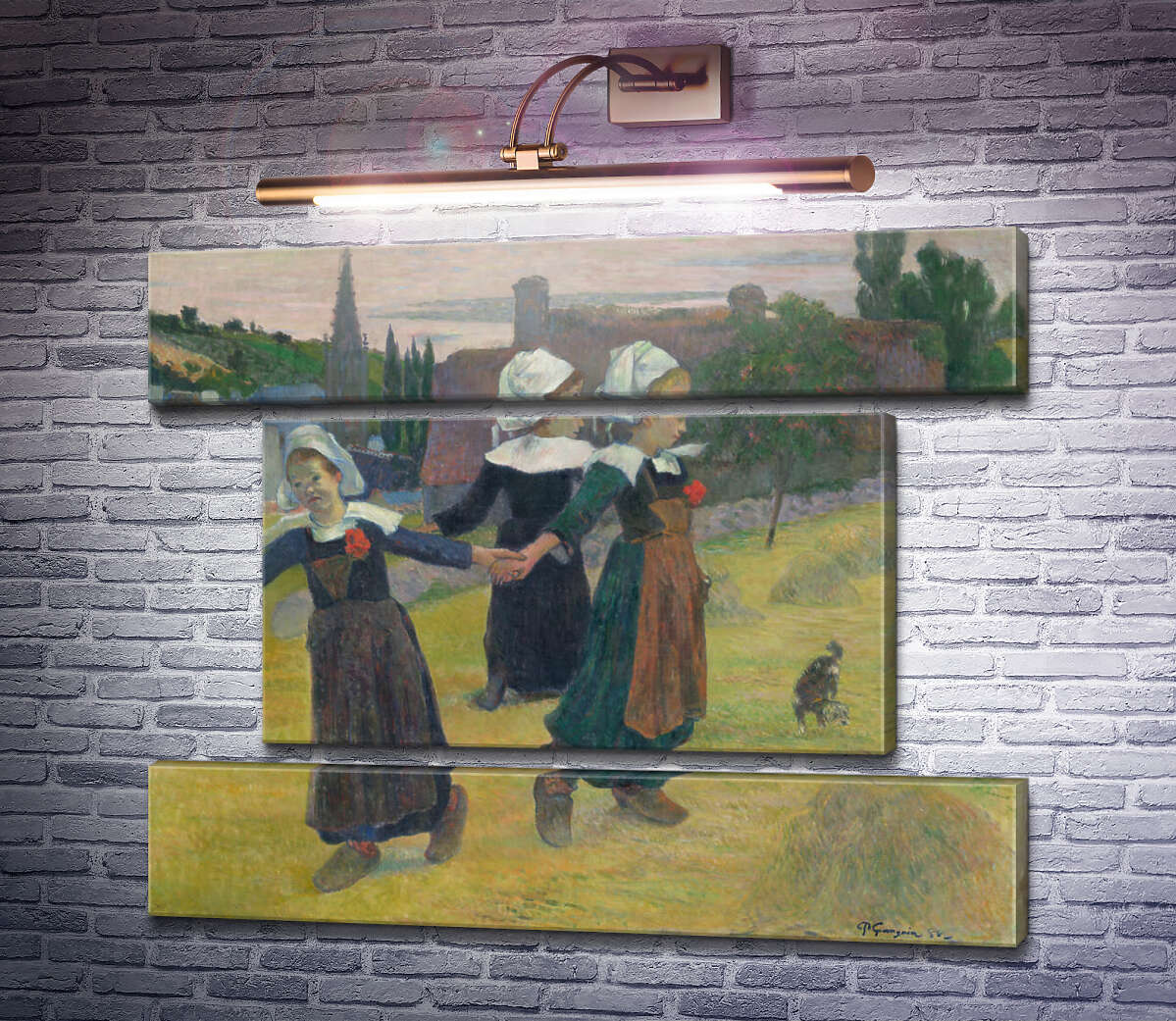 Модульна картина Бретонська дівчинки танцюють, 1888 (Модуль №18) Поль Гоген Модульна картина Бретонська дівчинки танцюють, 1888 (Модуль №18) Поль Гоген