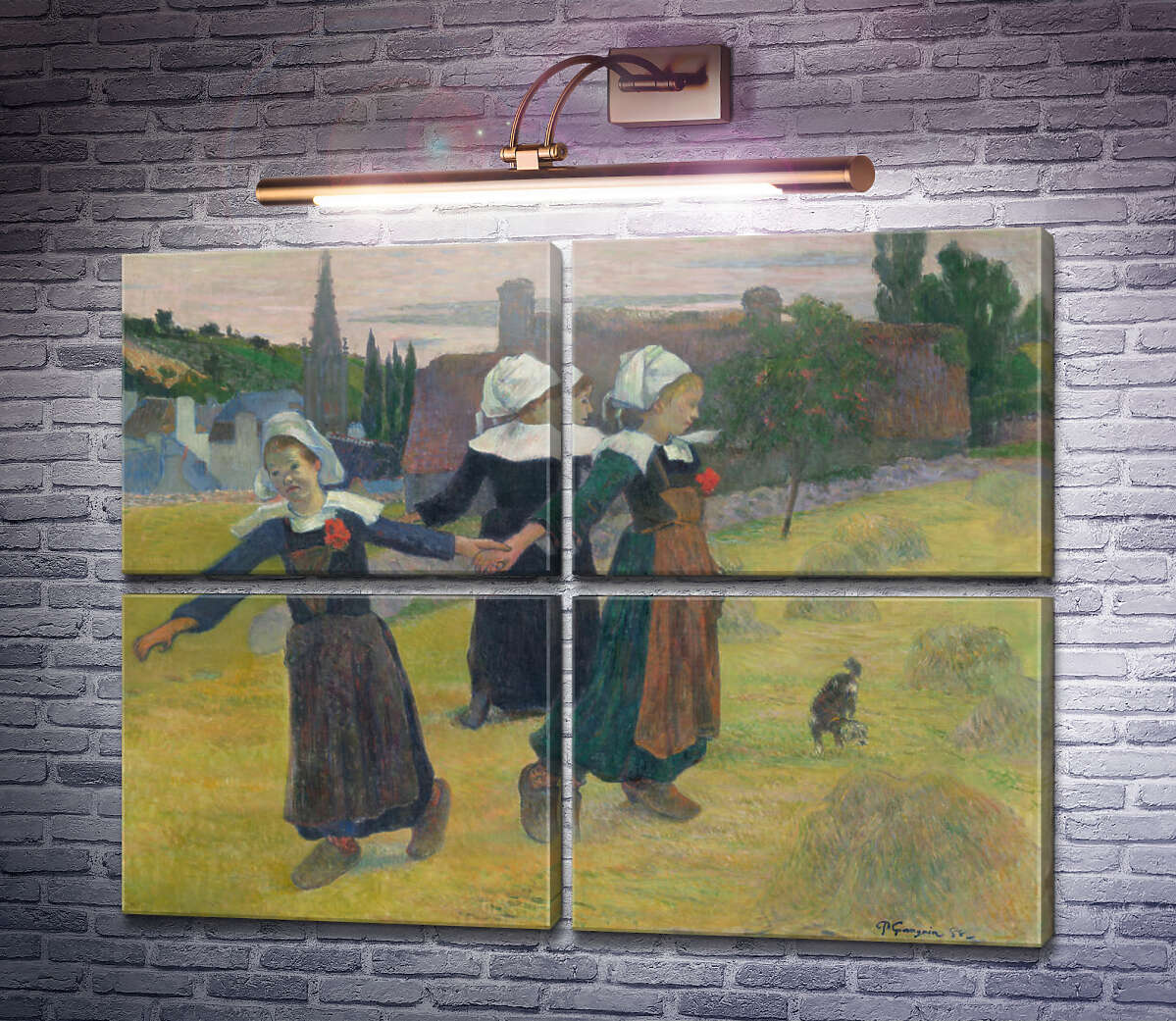 Модульная картина Бретонские девочки танцуют, 1888 (Модуль №25) Поль Гоген Модульная картина Бретонские девочки танцуют, 1888 (Модуль №25) Поль Гоген