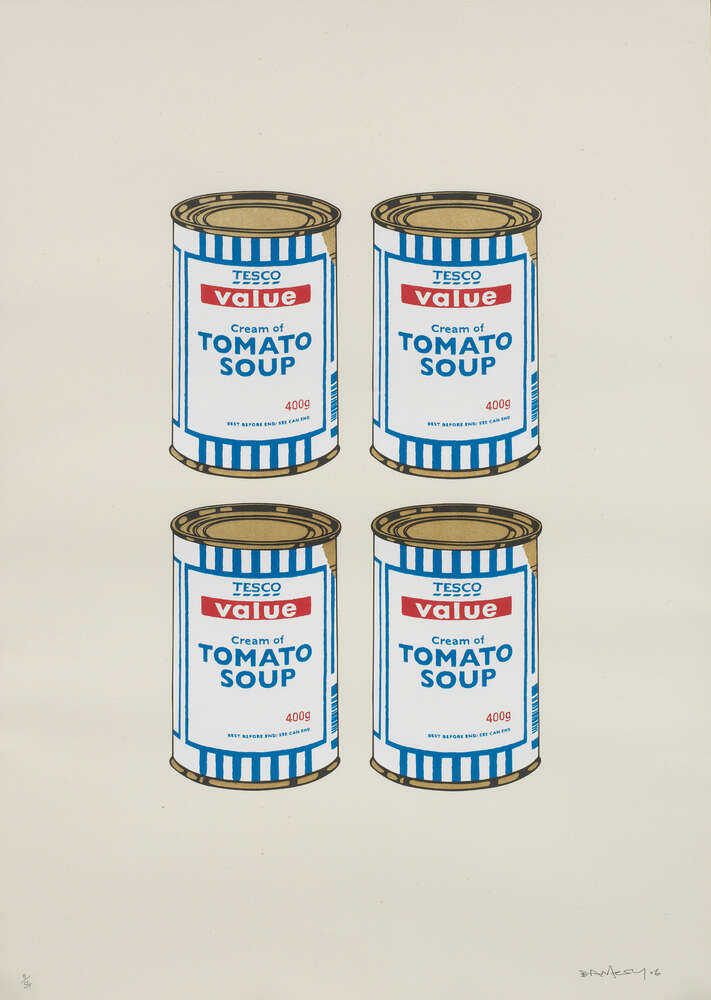 репродукция картина-постер  Четыре банки супа Бэнкси