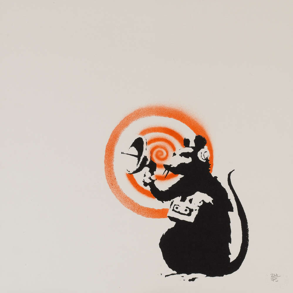 репродукция картина-постер  Крыса с радиолокатором Бэнкси