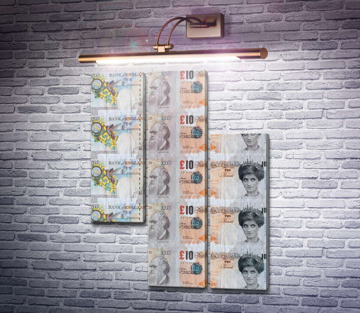 Модульная картина Фальшивые £ 10 с изображением леди Ди (Модуль №13) Бэнкси