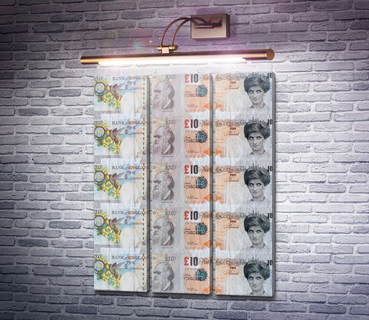 Модульна картина Фальшиві £ 10 із зображенням леді Ді (Модуль №2) Бенксі Модульна картина Фальшиві £ 10 із зображенням леді Ді (Модуль №2) Бенксі
