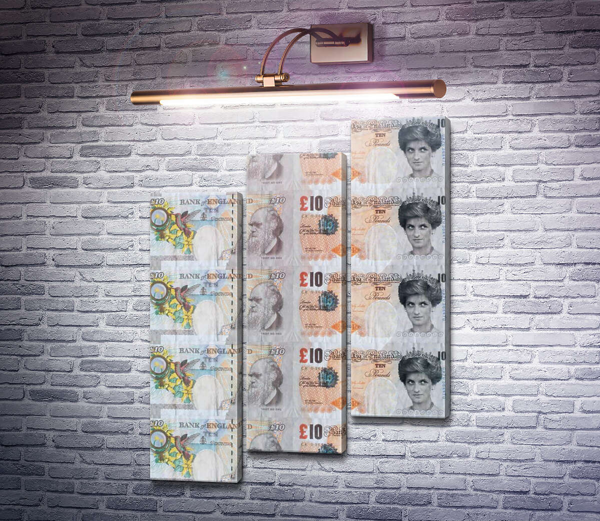 Модульна картина Фальшиві £ 10 із зображенням леді Ді (Модуль №14) Бенксі