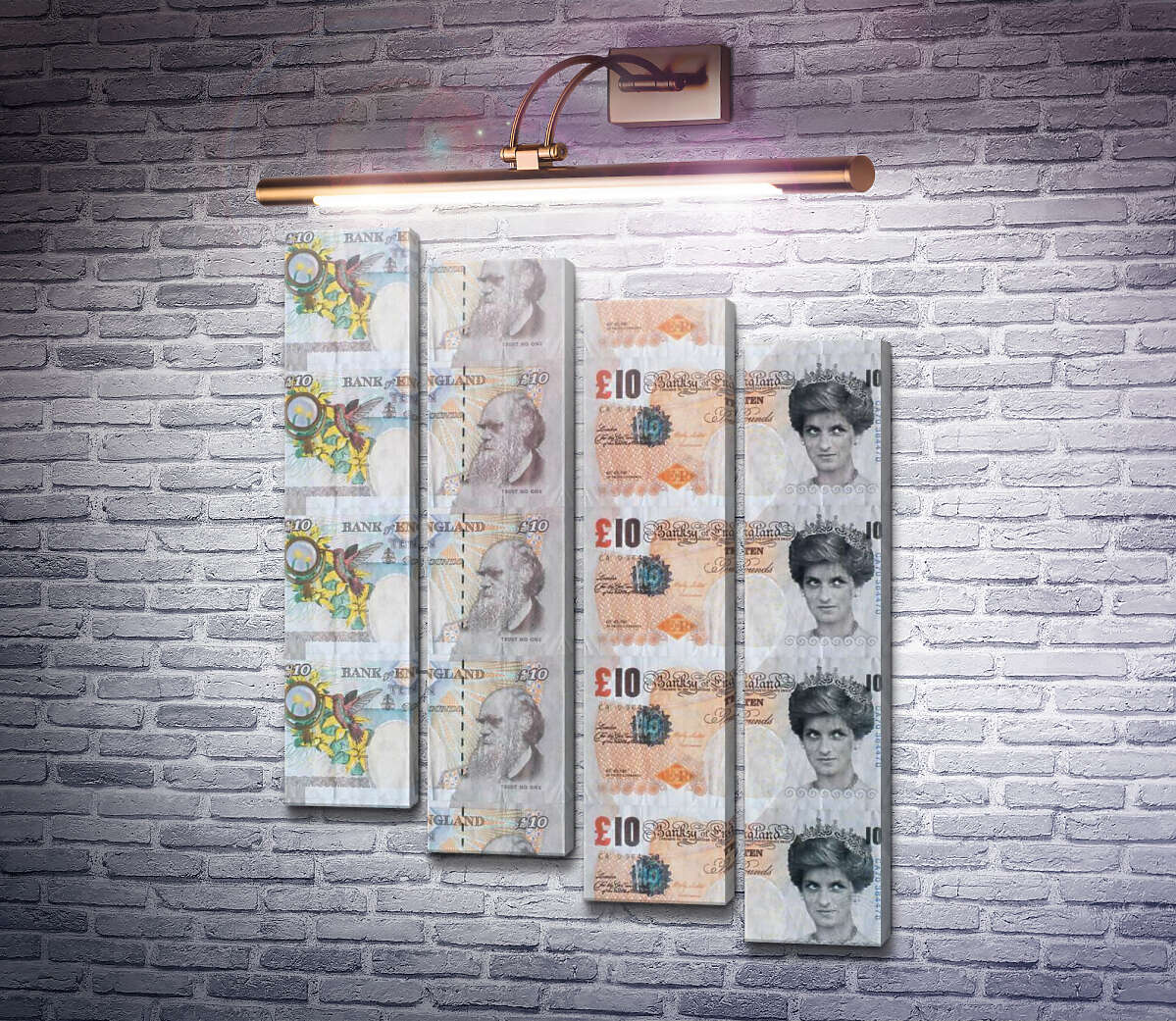 Модульна картина Фальшиві £ 10 із зображенням леді Ді (Модуль №19) Бенксі Модульна картина Фальшиві £ 10 із зображенням леді Ді (Модуль №19) Бенксі