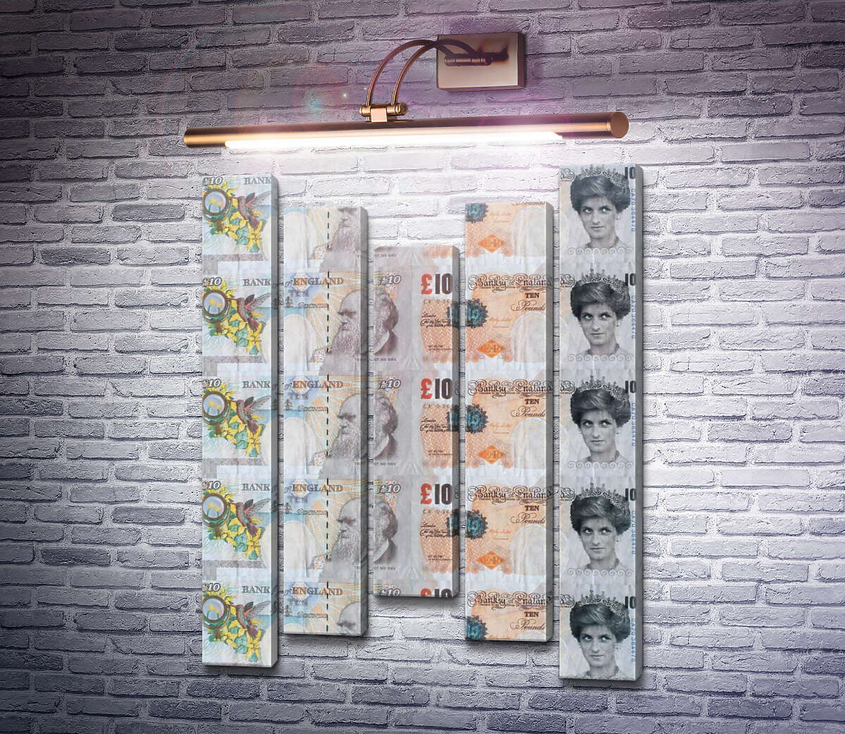 Модульна картина Фальшиві £ 10 із зображенням леді Ді (Модуль №27) Бенксі Модульна картина Фальшиві £ 10 із зображенням леді Ді (Модуль №27) Бенксі