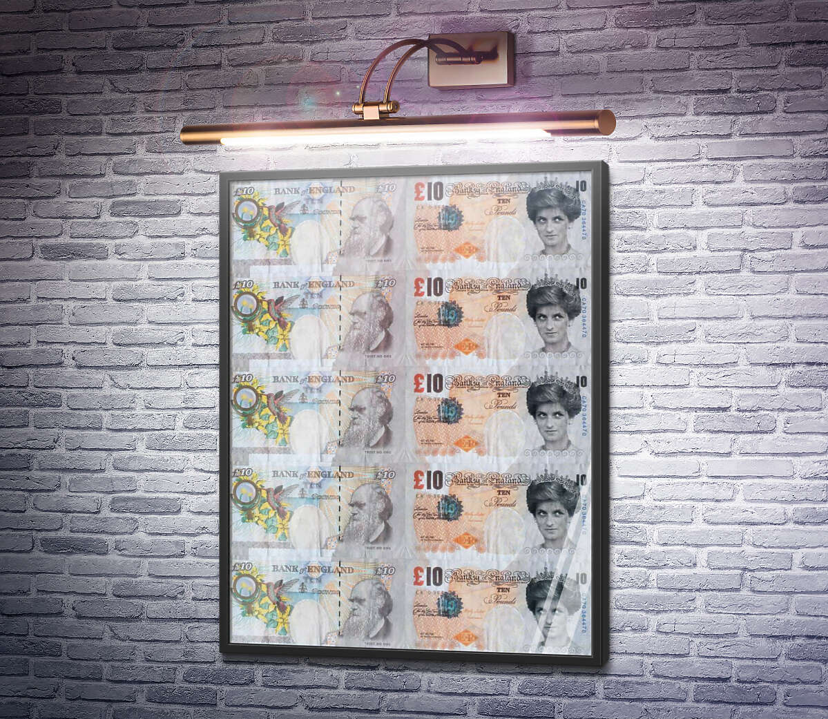 Постер Фальшиві £ 10 із зображенням леді Ді Бенксі