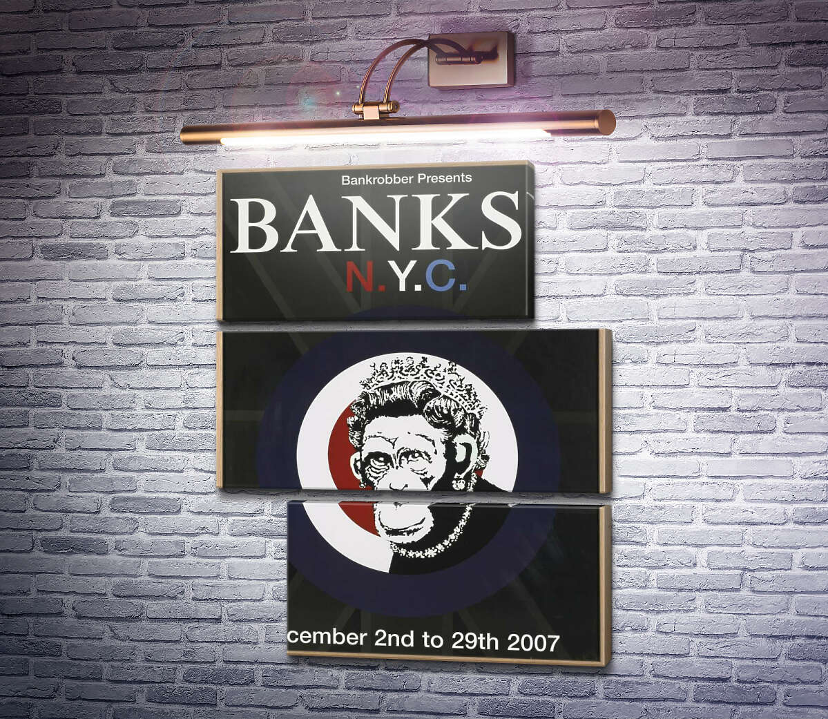 Модульная картина Афиша выставки Бэнкси в Нью-Йорке 2007 года (Модуль №16) Бэнкси Модульная картина Афиша выставки Бэнкси в Нью-Йорке 2007 года (Модуль №16) Бэнкси