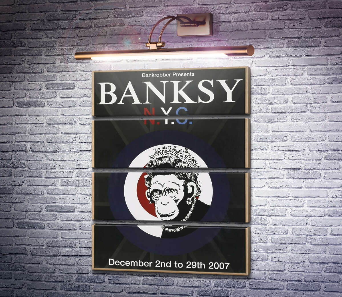 Модульна картина Афіша виставки Бенксі в Нью-Йорку 2007 року (Модуль №22) Бенксі