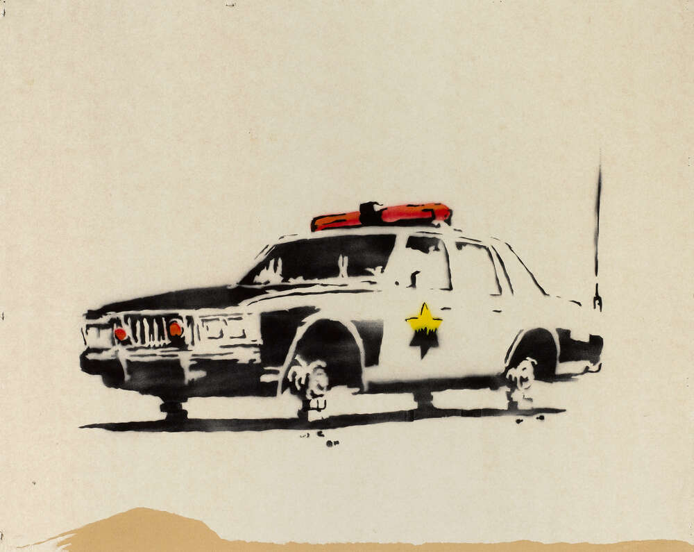 репродукция картина-постер  Полицейская машина Бэнкси