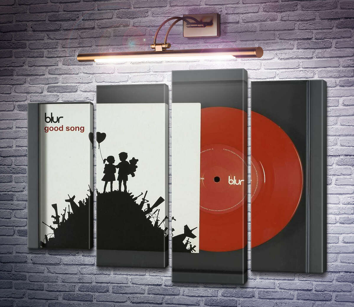 Модульна картина Обкладинка CD альбому Good song групи Blur (Модуль №3) Бенксі
