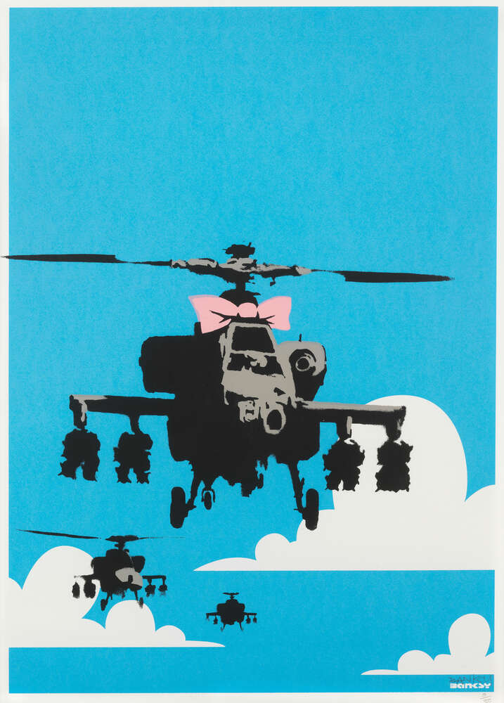 репродукція картина-постер  Щасливі вертольоти Бенксі