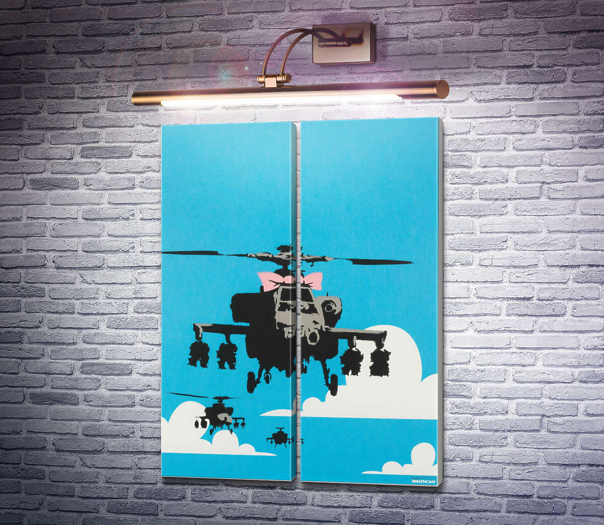 Модульна картина Щасливі вертольоти Бенксі