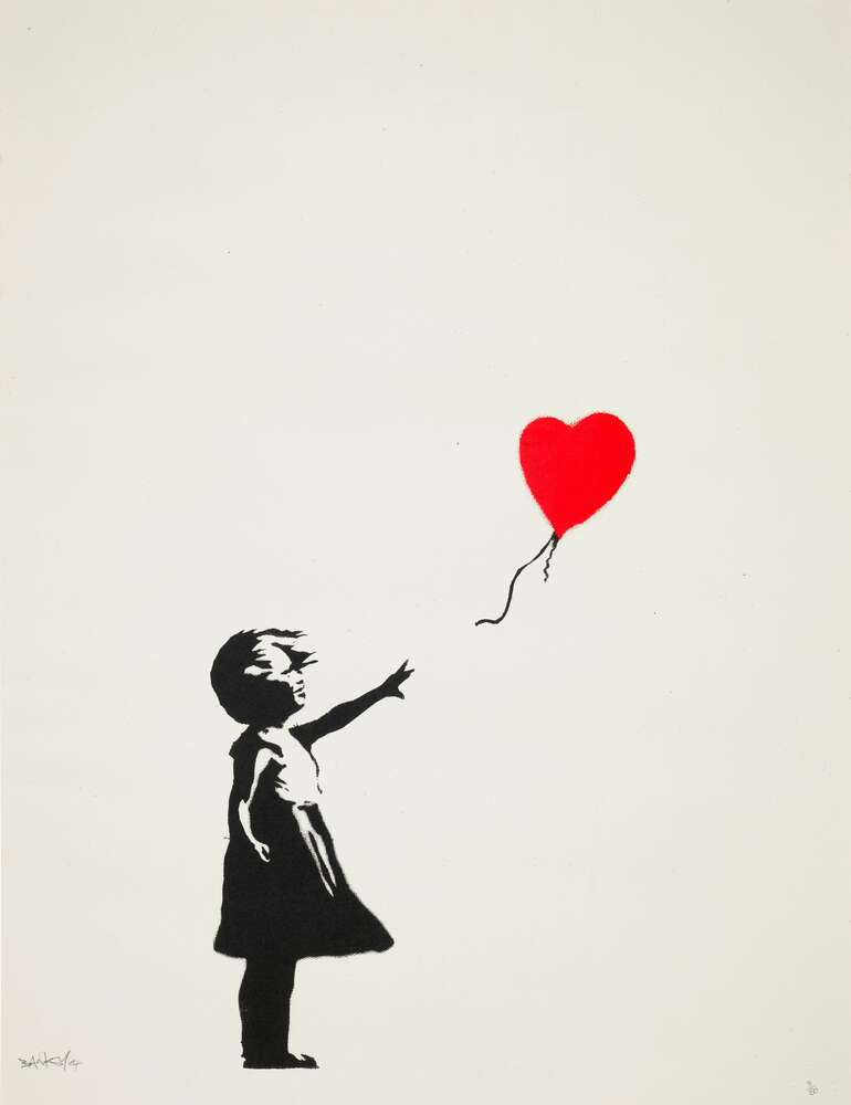 репродукція картина-постер  Дівчинка з повітряною кулею Бенксі