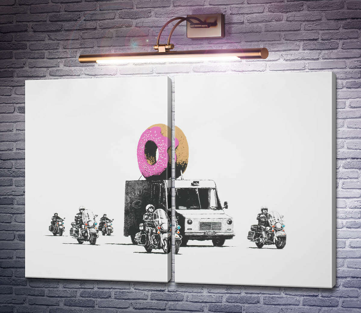 Модульна картина Полуничні пончики Бенксі