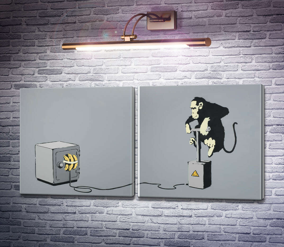 Модульна картина Мавпа з детонатором Бенксі
