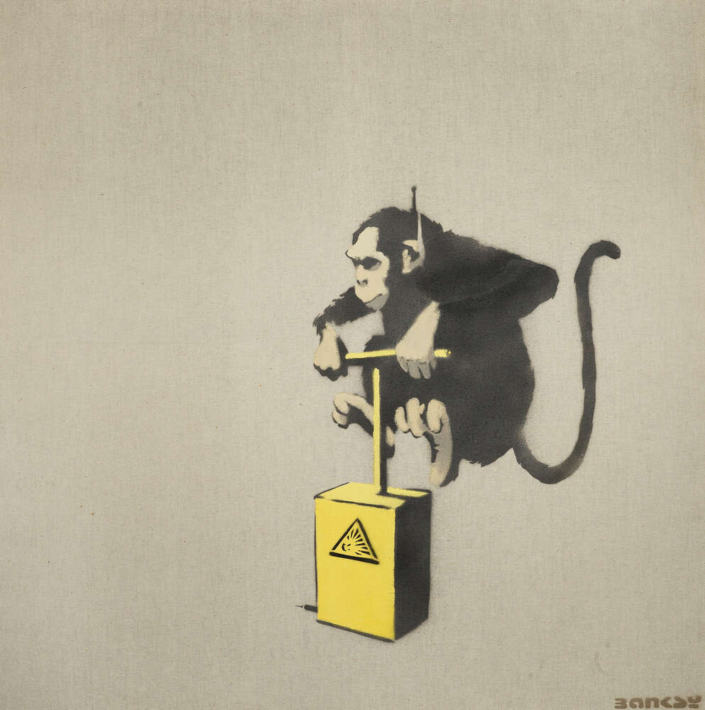 репродукція картина-постер  Мавпа з детонатором Бенксі