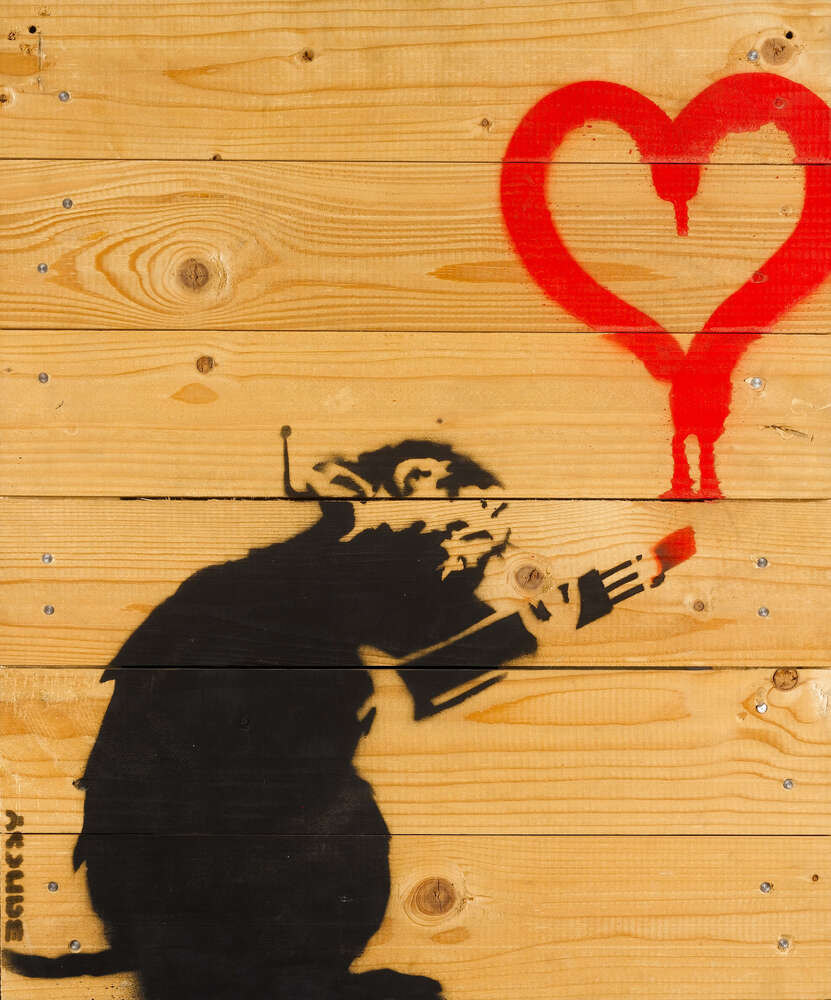 репродукция картина-постер  Крыса любви Бэнкси
