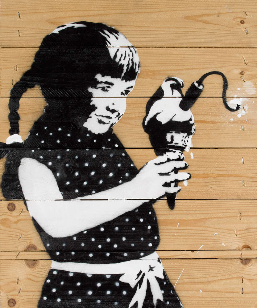 репродукція картина-постер  Дівчинка з морозивом-бомбою Бенксі
