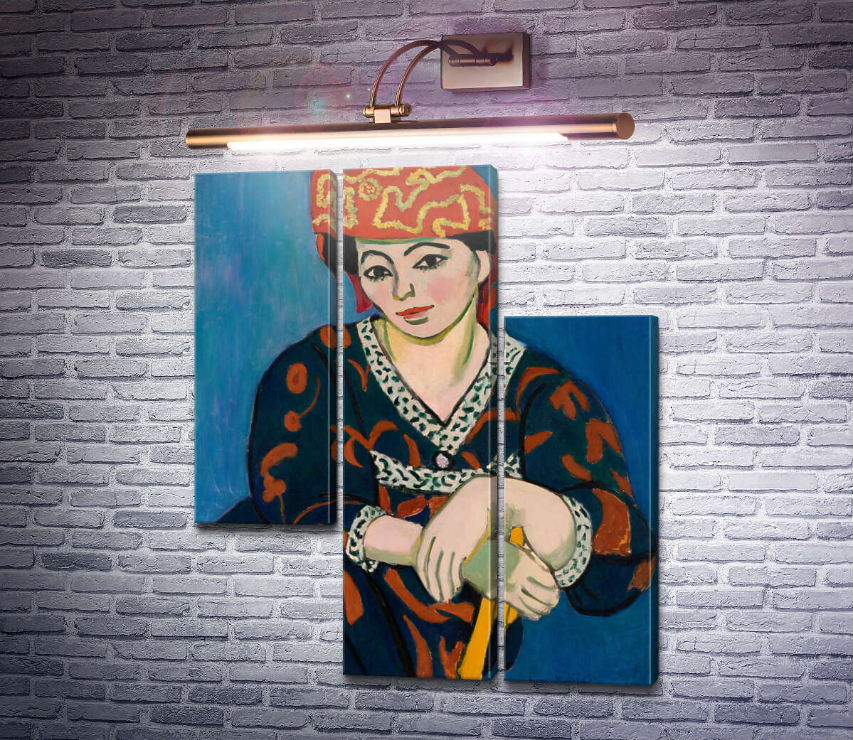 Модульная картина Женщина в шапочке из мадраса (Модуль №13) Анри Матисс