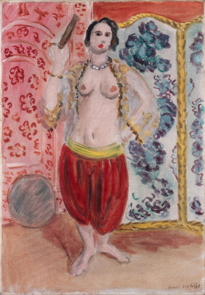 репродукція картина-постер  Одаліска, що стоїть, з бубном у руці Анрі Матісс
