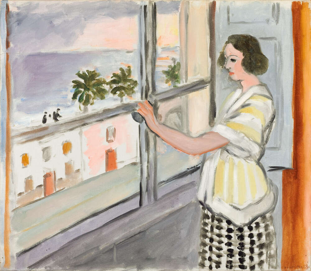 репродукція картина-постер  Молода жінка біля вікна. Захід Анрі Матісс