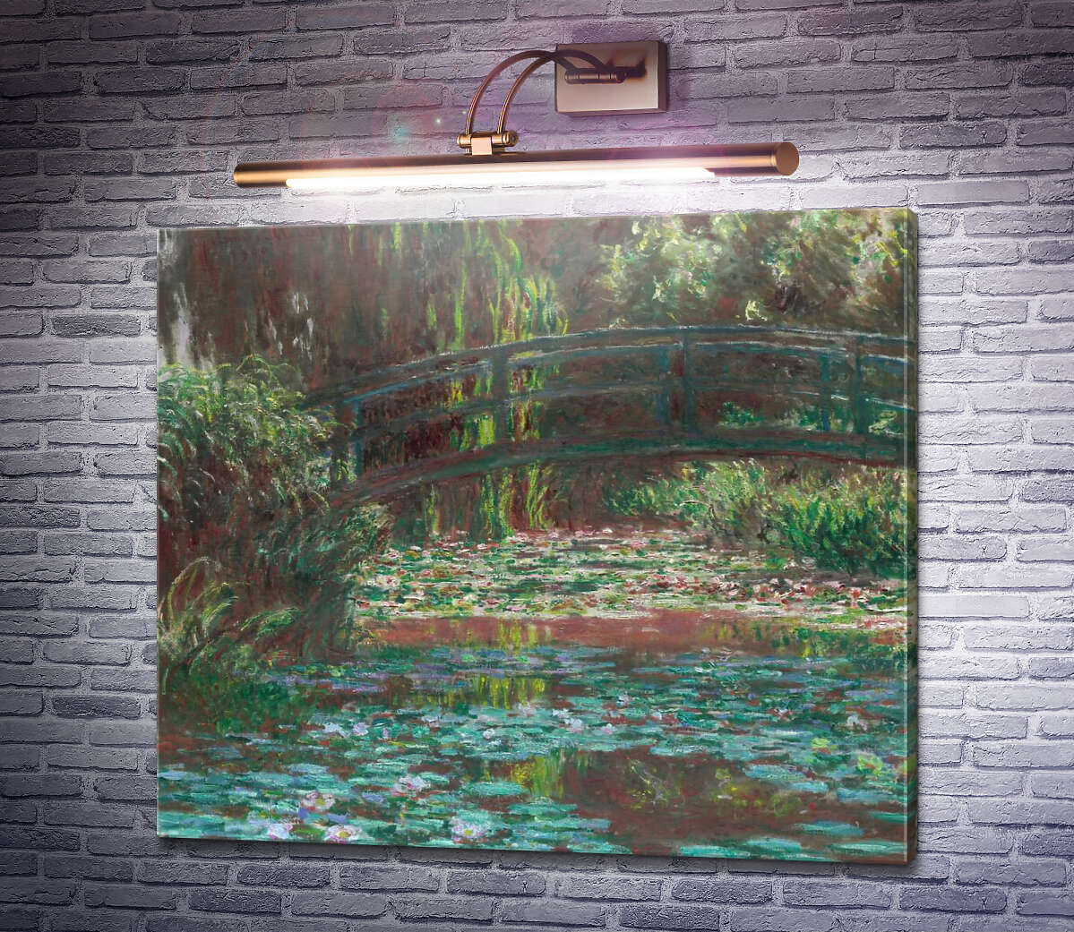 Картина Японский мостик через пруд с кувшинками Клод Моне