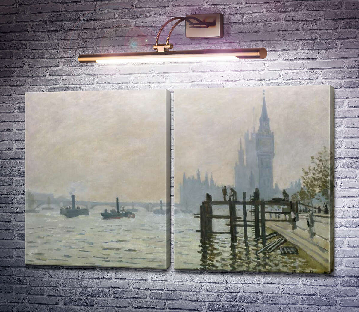 Модульна картина Темза у Вестмінстера Клод Моне