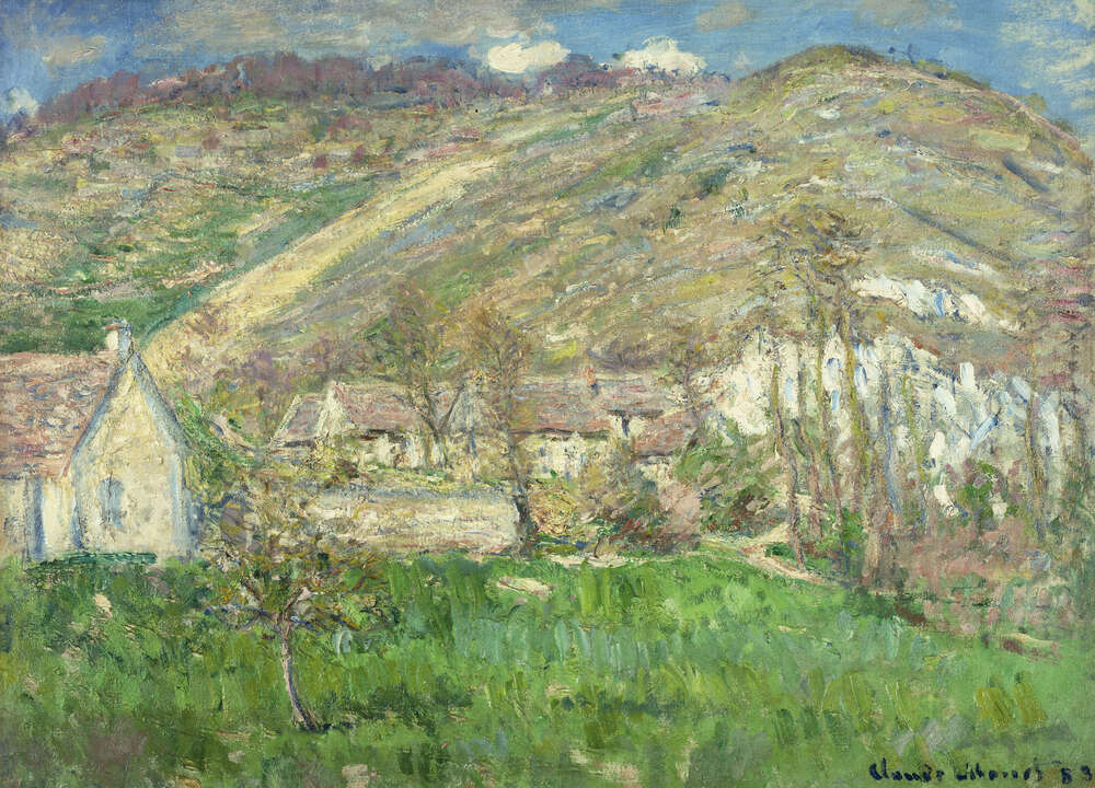репродукція картина-постер  Селище біля підніжжя пагорба, Живерни Клод Моне